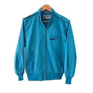 Members Only Vintage Racer Jacket Rainbow Tag Light Blue Size Medium